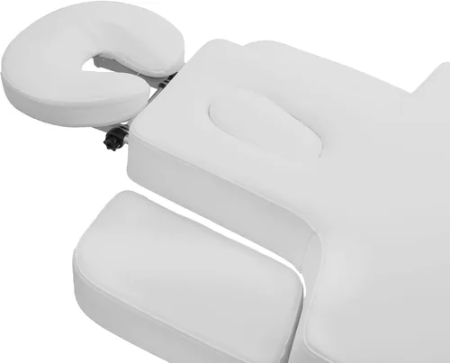 Vista 8 de SKINACT Bale - Mesa de tratamiento de masaje facial eléctrico con 5 motores, iluminación LED, tapicería de PU y base de madera (blanco)