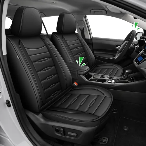 Vista 10 de AOMSAZTO RAV4 - Fundas de asiento delantero de cuero para Toyota RAV4 2019 2020 2021 2022 2023 2024 2025 LE, XLE, XLE Premium, Limited con Línea roja