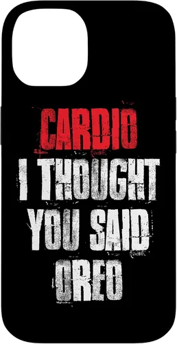 Vista 4 de Funda divertida de entrenamiento de gimnasio para iPhone 11 Pro Cardio I Thought You Said Oreo