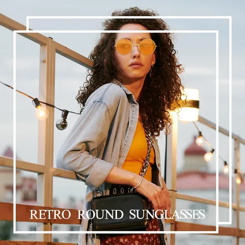 Vista 5 de CHRORINE Gafas de sol hippie redondas de los años 70, lentes retro para mujeres y hombres, accesorio de fiesta, festival, moda, gafas de sol vintage