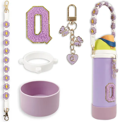 Vista 39 de SITKOL Juego de Monogramas Bonitos de Silicona Compatible con Botella de Agua Owala 24 oz, 32 oz, 40 oz - Accesorios Perfectos con la Letra Owala