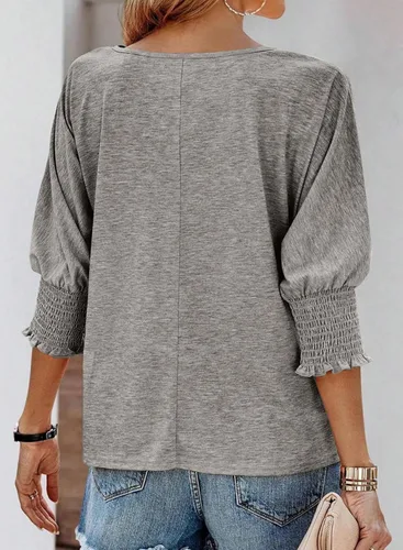 Vista 4 de Dokotoo Tops para mujer 2023 camisetas para mujer para mujer, camisas ajustadas básicas