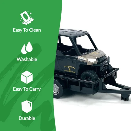 Vista 2 de Big Country Toys AMT Coleccionables para Adultos Rip Wheeler Yellowstone Polaris Ranger Camión con Remolque, Coleccionable Realista
