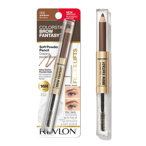 Vista 17 de Revlon ColorStay - Lápiz y gel para cejas Fantasy, 001 rubio ceniza This brow product features a powder-soft pencil and a clear shaping gel to