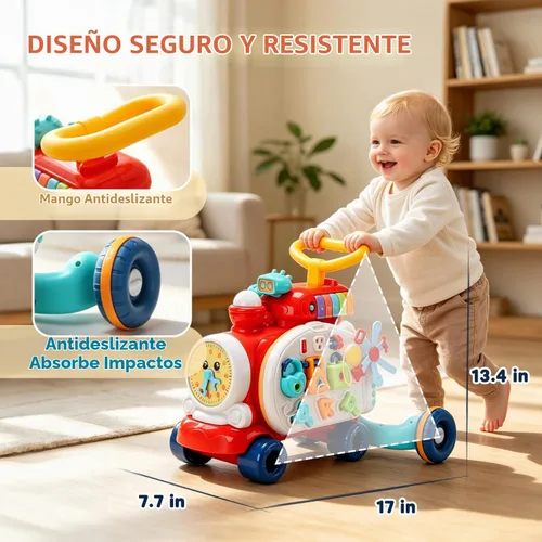 Vista 2 de Baby Push Walker - Juguete para caminar con tablero ocupado y centro
