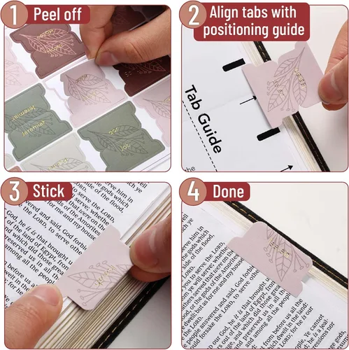 Vista 5 de Mr. Pen - Pestañas de la Biblia, 75 pestañas, tierra otoñal, letras doradas en relieve Laminated Bible Tabs for Women and Men, Bible Tabs for