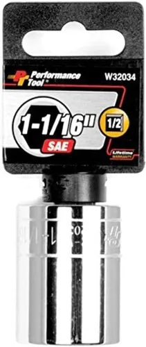 Vista 25 de Performance Tool W32334 1/2 Drive 1-1/16 6Point Deep Wall Socket, 1 paquete