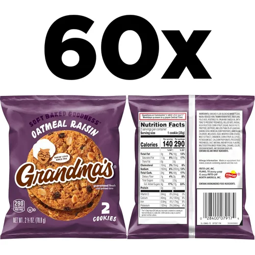 Vista 2 de Grandma's - Galletas de avena y pasas, 2.5 onzas (paquete de 60)
