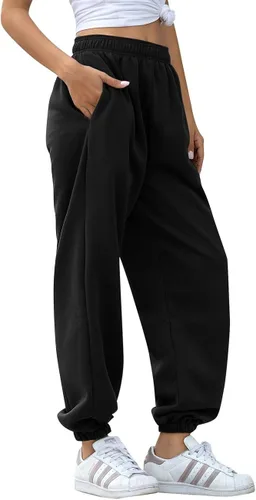 Vista 3 de HeSaYep Pantalones deportivos de cintura alta para mujer Para hacer ejercicio Pantalones para correr Pantalones holgados para descansar