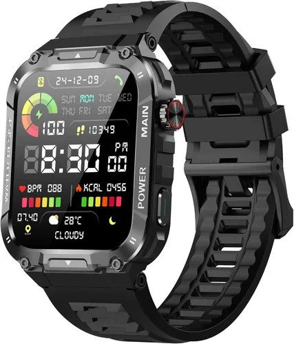 Vista 11 de Reloj inteligente militar con GPS para hombre, presión / altitud/brújula, reloj inteligente de fitness para teléfonos Android y iPhone, rastreador