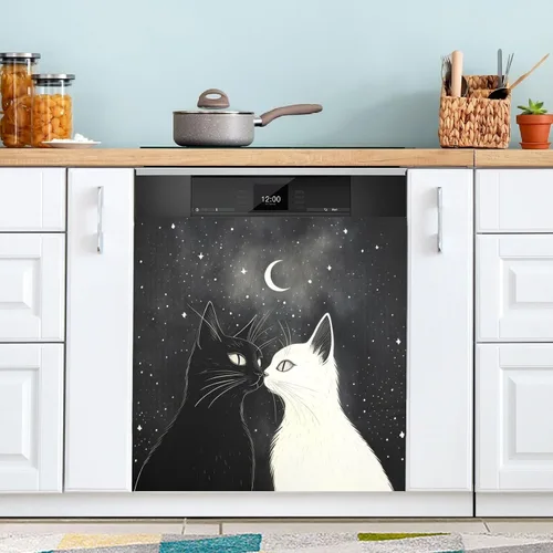 Vista 9 de Cubierta magnética de girasoles para lavavajillas, calcomanías magnéticas para lavavajillas, panel de calcomanías para el hogar, cocina, decoración