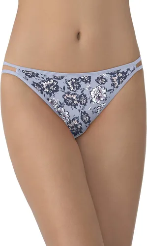 Vista 69 de Vanity Fair Bragas de bikini con tira para mujer, Illumination, con elástico sedoso y ribete de satén Paquete de 3 Negro (Midnight Black)