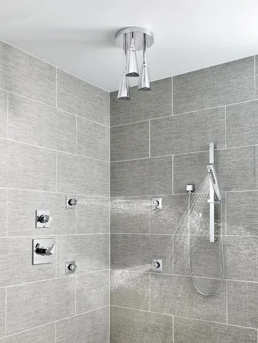 Vista 4 de DELTA FAUCET 57140-CZ H2Okinetic - Cabezal de ducha colgante Raincan, flujo de agua de 1.75 GPM, bronce champán Champagne bronce