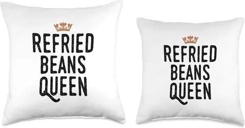 Vista 3 de Refried Beans Queen Almohada gráfica, 16 x 16 pulgadas, multicolor