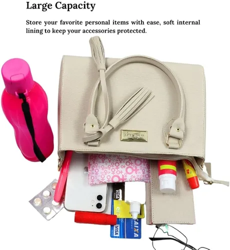 Vista 6 de WilliBags Conjunto de moda para mujer bolsa de mano convertible + cartera, correa extraíble, bolsa con asa superior, bolsos, bolsa 2 piezas