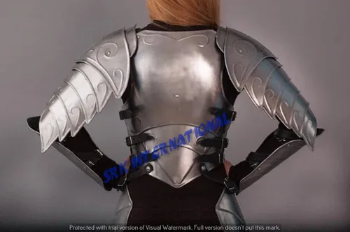 Vista 3 de INTERNATIONAL NAUTICAL - Disfraz de caballero medieval de fantasía femenina, traje de armadura de coraza, traje de armadura de dama valiente, traje