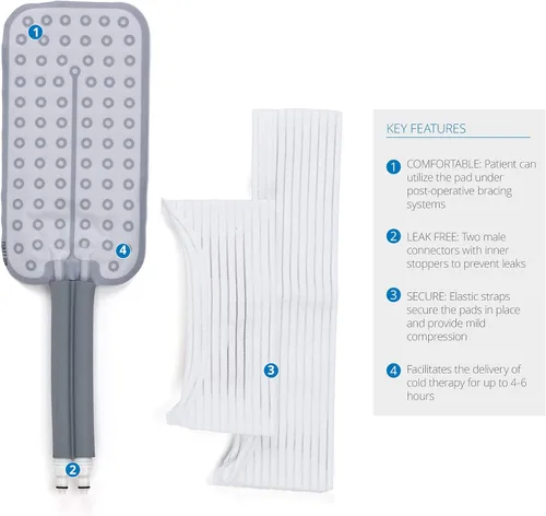 Vista 2 de Ossur Almohadilla rectangular para terapia de frío Cold Rush Almohadilla ergonómica para dolor e hinchazón postoperatorias Funciona con máquinas