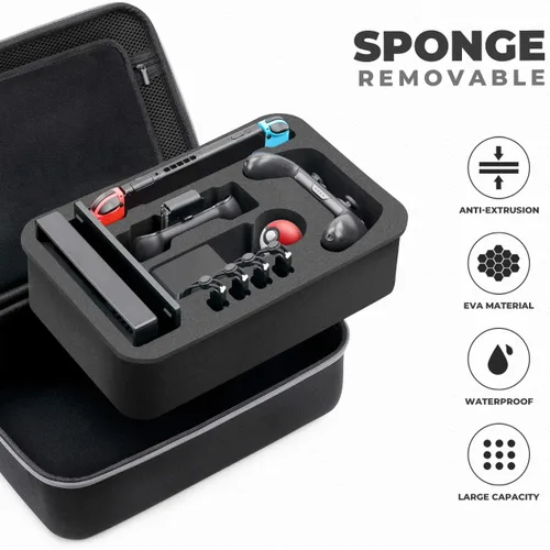 Vista 6 de Mumba Funda de transporte de lujo para Nintendo Switch OLED y Nintendo Switch bolsa de almacenamiento de viaje de gran capacidad para consola Switch