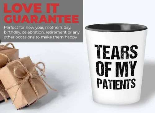Vista 5 de Tears of my Shot Glass 1.5oz - pacientes - Doctor Gift Médico Veterinario Psiquiatra Paciente Hospital Enfermera Psicóloga