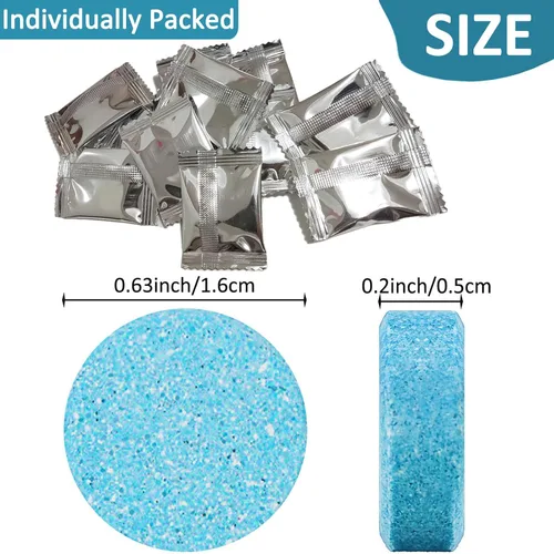 Vista 2 de Beieverluck 400 piezas de pastillas concentradas de líquido limpiaparabrisas para coche, pastillas efervescentes limpiaparabrisas sólidas