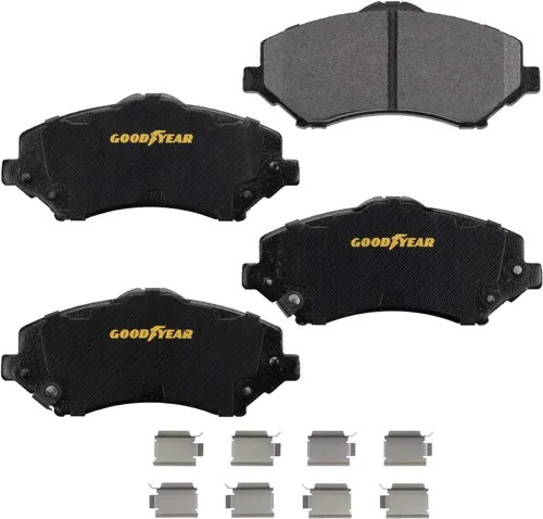 Vista 4 de Goodyear Frenos PRK42665F Kit de frenos delanteros para camiones y SUV con par (2) de rotores de freno con revestimiento antiOx y pastillas