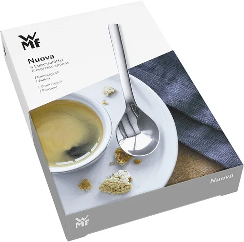 Vista 5 de WMF Nuova - Juego de 6 cucharas de café (4.3 in, acero inoxidable pulido), aptas para lavavajillas