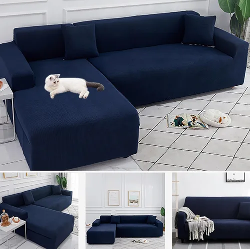 Vista 4 de Funda para sofá modular, funda elástica para sofá, protector universal de muebles, en forma de L, antideslizante, de elastano, para mascotas, gatos