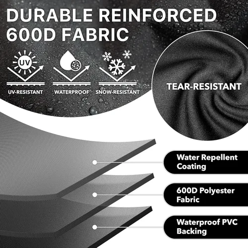 Vista 3 de Simple Houseware Cubierta para Parrilla de Gas BBQ de Servicio Pesado de 32 pulgadas, Poliéster 600D Impermeable, Resistente a la Intemperie