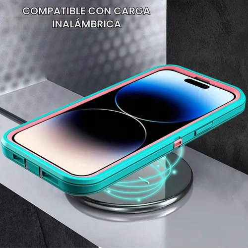 Vista 6 de YKHJKLEC para iPhone 14 Pro, funda de grado militar 3 en 1 resistente, a prueba de golpes/caídas/polvo con 2 piezas de protector de pantalla de Azul
