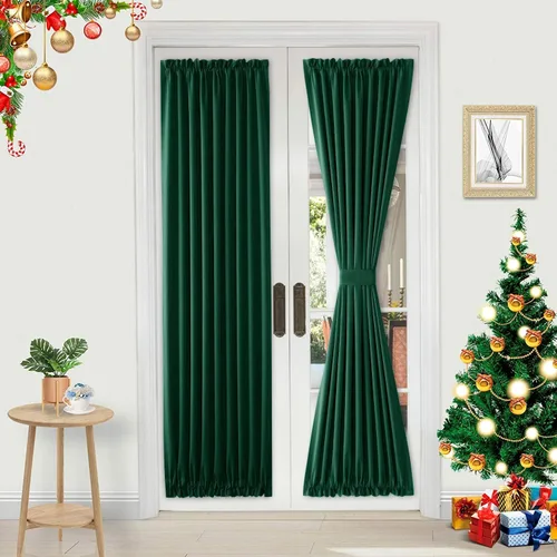 Vista 57 de DWCN Cortinas para Puertas Francesas – Cortinas opacas térmicas con bolsillo para barra para puertas con ventana de cristal, puertas de cocina