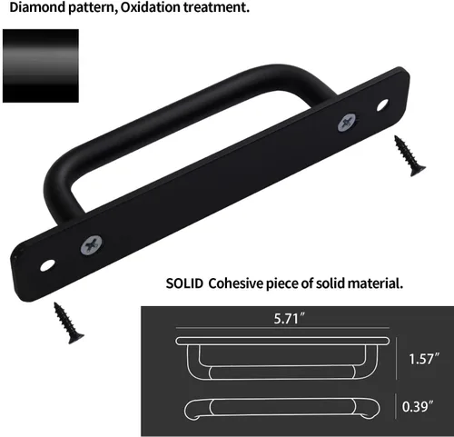 Vista 4 de 12 Pack 5 Pulgadas 128 mm Tiradores de Gabinete Negro Mate de Aluminio Tiradores de Cajones Tiradores de Puertas Corredizas RedondoNegro