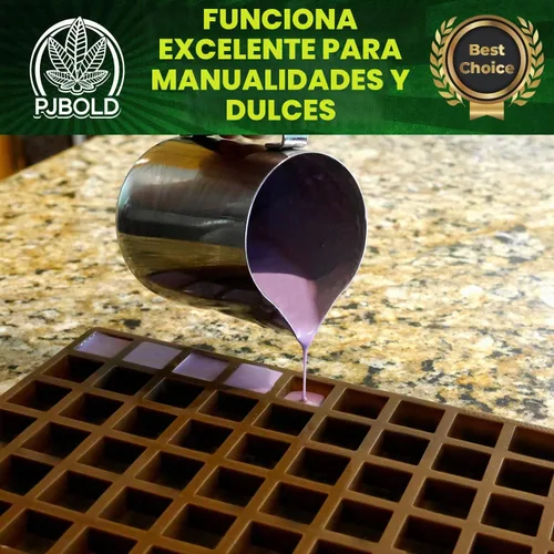 Vista 3 de Molde cuadrado de silicona para dulces, 266 cavidades, 2 mL