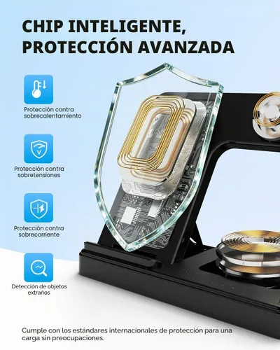 Vista 5 de Estación de carga 3 en 1 para Samsung, soporte de cargador inalámbrico