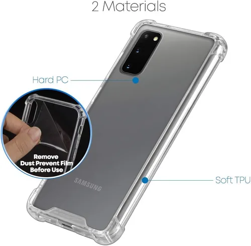 Vista 6 de GOOSPERY Funda para Galaxy S20, cubierta protectora transparente con esquinas reforzadas, funda híbrida delgada a prueba de golpes para Samsung