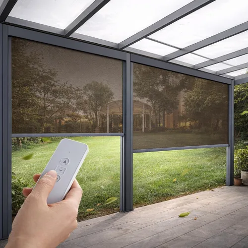 Vista 16 de ZSHINE Persianas enrollables motorizadas para patio al aire libre