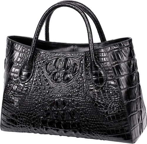 Vista 4 de PIJUSHI Bolsos de cocodrilo para mujer, bolso de mano con asa superior para mujer