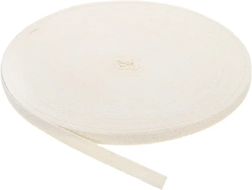Vista 24 de uxcell Cinta de sarga, 1 cinta de tela de algodón de 11 yardas x 0.315 in, rollo de cinta de espiga para ropa, accesorios, bolsas (beige y blanco)