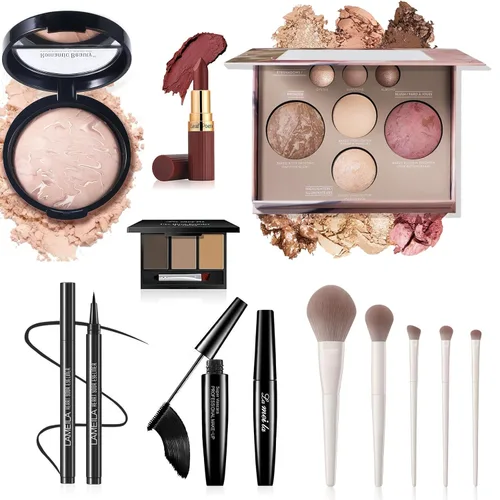 Vista 7 de Kit de maquillaje para mujeres y adolescentes, juego de belleza 10-rosado