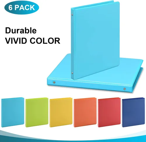 Vista 8 de Carpeta de 3 anillos de 1 pulgada con 2 bolsillos interiores, carpetas básicas de 1 pulgada con capacidad para papel de tamaño carta estadounidense