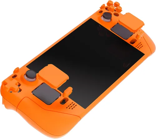 Vista 3 de eXtremeRate Carcasa trasera de placa frontal personalizada naranja para Steam Deck LCD, funda de repuesto de consola portátil, carcasa de juego