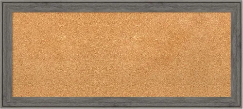 Vista 6 de Amanti Art Natural Cork Board for Wall, 18x24 Vision Board with Grey Wood Frame, Small Corkboard Office Decor for Home Organization, Country Rustic
