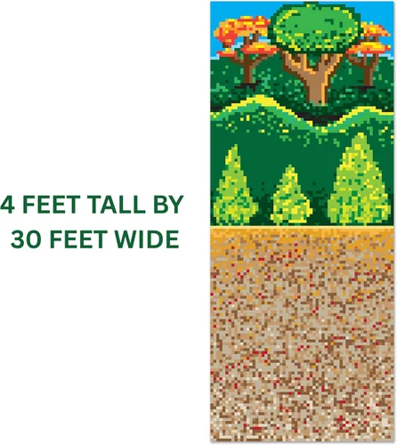Vista 2 de Beistle Telón de fondo Forest de 8 bits
