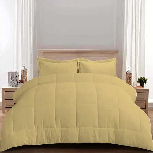 Vista 10 de Edredón 100% algodón egipcio de 500 GSM, súper suave, relleno alternativo de plumón con 2 fundas de almohada, colección de insertos para clima frío