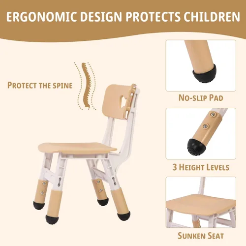 Vista 7 de Juego de mesa y silla para niños, mesa y silla para niños, mesa ajustable para niños, patas y organizador de mesa antideslizantes, escritorio