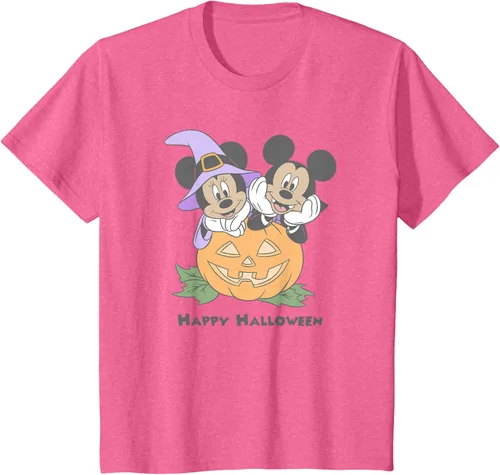 Vista 43 de Disney Mickey and Friends Halloween Pumpkin Mickey & Minnie Camiseta Blanco