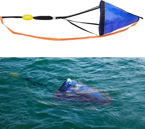 Vista 6 de Calcetín de deriva para lancha de pesca, bolsa de control de deriva de ancla de mar para kayak, canoa, pontón y botes de arrastre, paracaídas