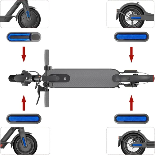 Vista 6 de Scooter Reflectante Cubierta lateral decorativa Accesorios Scooter 4 unids Cubierta lateral de rueda delantera y trasera Modificación Set Scooter