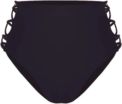 Vista 6 de Bikini sexy para mujer, con encaje, con tiras laterales, cintura alta, retro, traje de baño