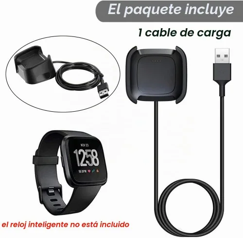 Vista 5 de Emilydeals Cargador para Fitbit Versa 2, cable de carga de repuesto para reloj inteligente Fitbit Versa 2 [3.3 ft/3.3 pies]