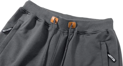 Vista 4 de CRYSULLY Pantalones cortos de algodón para hombre con bolsillos con cremallera